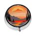 Tree Hills and Riversround Pill Box 3 Compartment Round Pill Box Organizer # Portable Travel Pill Box for Traveling.