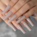 Extra Long Square Glossy Acrylic Press-On Nails - 24pcs for Women | Perfect for Prom & Parties - Shop Internationally! - Buy Online on GoSupps.com