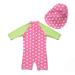 BONVERANO Baby Girls Long-Sleeve Swimsuit with UPF 50+ Sun Protection, 12-18 Months, Pink/Green - Buy Online on GoSupps.com