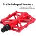 Aluminum CNC Mountain Bike Pedals | Lightweight Platform Pedals for BMX/MTB | 16 Anti-Skid Pins | Red - Buy Online on GoSupps.com