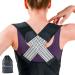 WEEOATAR Elastic Posture Trainer Upper Back Brace Posture Corrector with Magic Stickers Easy to Use Adjustable Back Straightener Brace Posture Corrector Strap for Adults and Kids(Black1 XXXL) XXXL Black1