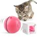 DIWUJI Cat Toys Ball Interactive Automatic Self Rotating Rolling Balls USB Rechargeable LED Light Entertainment Pet Exercise Chaser Toys For Kitten (Pink)
