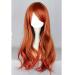BGHJUE Orange Red Synthetic Long Wave Ombre Wig Heat Resistant Middle Part Wig For Women (Color : Orange red)-Orange_red