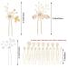 25 Pack Flower Leaf Pearl Bridal Hair Pins Clips - U-Shaped Barrettes with Rhinestone Crystal - Wedding Hair Accessories for Women, Girls, Brides - Buy Online on GoSupps.com