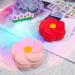Compact Portable Contact Lens Case - Cute Double Box with Small Flower Design | Red Fashion Cosmetic Container for Travel - Buy Online on GoSupps.com