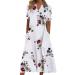 Foldap Summer Dresses for Women 2023 Women's Boho Floral Dress O-Neck Short Sleeve Pocket Dress Casual Print Long Dresses XX-Large A1-red