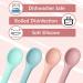 4Pcs Silicone Baby Weaning Spoons Set for Feeding - Toddler Cutlery Spoon Training in Morandi & Light Colors - Buy Online on GoSupps.com