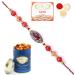 Ghasitaram Gifts Rakhi for Brother Rakhis Online - RM-715 Premium Rakhi with 100 GMS of Dryfruits Mix Can 200 GMS of Kaju katli Rakhi & 100g Dryfruits Mix Can 200g Kaju katli