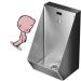Wall Mounted Sensor Urinal 304 Stainless Steel Urinal Men's Flushing Urinal Ommercial Men's Adult Urinal Bathroom Toilet for Bathrooms Hotels Shopping GrabGray