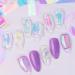 CHANGAR 5 Colors Gradient Aurora Glass Paper Nail Sticker Reflective Mirror Design Broken Glass Stripe Line Paper Nail Decals 3D Broken Glass Pieces Mirror Foils DIY Nail Art Decoration (5 Boxes) - Buy Online on GoSupps.com