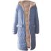 Hanxiulin Oversize Winter Coat for Women | Plush Hoodie Jacket | Warm Windproof Fleece Outerwear | Thick Bubble Jacket in Light Blue XXL - Buy Online on GoSupps.com