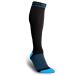 Sportecx Premium compression stockings women and men support stockings compression socks made of cotton for sports travel pregnancy black and blue S-M