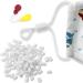NEBYWOLD 100 PCS Cord Locks Silicone Toggles for Drawstrings  Adjustable Lanyard Buckle Barrel Connectors  Elastic Cord Adjuster Non Slip Stopper Accessories with 2 Threaders (white)