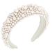 Wecoe 1pc Pearl Headband White Headband Women Girls Fashion Bridal Headband Headpieces For Wedding Cute Thick Beaded Padded Headband Fancy Puffy Headband Hair Accessories For Women Girls Gift For Her
