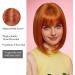 OUFEI Ombre Ginger Bob Wig with Bangs - Short Straight Synthetic Hair Wig for Women - Ideal for Daily Wear, Parties, and Cosplay (2071-3) - Buy Online on GoSupps.com