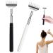 Willight 2 pieces of back scratches black and white portable pull-out stainless steel telescopic massager for adults men women mother's day gift