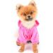 SELMAI Rhinestone Crown Dog Hoodie Jumpsuit XS Pink - Buy Online on GoSupps.com