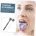 Buy Homsfou 8 StK Tongue Cleaning Brush Set - Silicone Dental Tool for Adults | Professional Tongue Scraper - 4 Color Options (18.5x3.5cm) - Buy Online on GoSupps.com