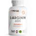 L -arginine 360 capsules vegan - with 6000 mg vegetable L -arginine from fermentation (including 6000 mg pure L -arginine) per daily dose - without additives - laboratory test with certificate - vegan arginine - 1x 360 kaps.