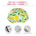 Sky Blue Lemon Shower Caps for Women - Reusable Waterproof Hair Cap with Double Protection Layers - Buy Online on GoSupps.com
