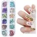 URFEDA Nail Sequins Colourful Flakes Irregular Nail Decoration 3D Glitter Sequins Nail Decals Art DIY Nail Art Decoration Sticker for Nails Nail Art Sequins Rhinestone Nail Art Manicure