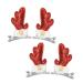 minkissy 2 Pairs Elk Sequin Barrette Reindeer Hair Pin Christmas Mini Headdress Xmas Costume Hair Clip Holiday Party Hair Clips for Kids Christmas Hairpin Gift Sequins Girl Fabric