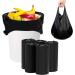Trash Bags Garbage Bag 100 Bags Plastic Kitchen Barbage Bags Strong Tough Durable Kitchen Bin Bags for Bathroom Kitchen Bedroom Office (5rolls x 20bags) Black