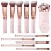 Kabuki Makeup Brush Set - Foundation Powder Blush Concealer Contour Brushes - Perfect For Liquid, Cream or Mineral Products - 10 Pc Collection With Premium Synthetic Bristles For Eye and Face Cosmetic Rose