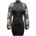 HANXIULIN Women's Beige V Neck Party Dress - Long Sleeve Mini Glitter Cocktail Dress XXL | Elegant & Sexy Bodycon Styles for International Shipping - Buy Online on GoSupps.com