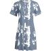 Women's Casual Floral Print Dress - Summer Short Sleeve Beach Dress XX-Large Navy - Buy Online on GoSupps.com