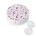 Cute Fat Unicorn Pattern Round Case For Contact Lens Kit Storage Box with Mirror Printed