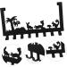 Alipis Over Door Towel Bar Black Towel Holder 5 Hooks Hangers Door Hooks Hook up Wrought Iron Clothes Hook - Buy Online on GoSupps.com