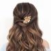 Casdre Leaf Hair Clip - Gold Crystal Bridal Hair Piece for Women & Girls - Buy Online on GoSupps.com