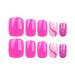 Hot Pink Press on Nails - Short Square Full Cover Glitter Design Reusable Bling Acrylic Stick on Nails for Women Manicure Style 18 - Buy Online on GoSupps.com
