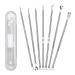 MiokyCL 7 piece/set of blackhead removal tool set practical blackhead tools facial care acne tool set with storage box blackhead removal tweezers for acne and whitehead