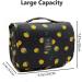 Hanging Toiletry Bag Travel Organizer - Large Cosmetic Makeup Organizer for Men & Women - Sturdy Hook and Handle - Black Lemon - Buy Online on GoSupps.com