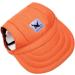 Urfeda Adjustable Dog Baseball Cap | Sun Protection Hat for Pets | Summer Travel Hat with Ear Holes & Chin Strap - Orange/M - Buy Online on GoSupps.com