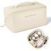Aucuu Premium PU Large Capacity Cosmetic Travel Bag | Multifunctional Waterproof Organizer | Portable Zipper Bag | Easy to Carry - Gift for Women - Beige - Buy Online on GoSupps.com