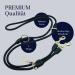 Hundeleine 3M Velvetier Adjustable for Large & Medium Dogs | Paracord F hrleine | Durable Nylon Double Leash with 2 Carabiners - Midnight Black (3m x 1.1cm) - Buy Online on GoSupps.com