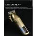 Buy Retro Rechargeable Hair Clippers with LCD Display - Premium Brass Hair Salon Trimmer for Professional Use - Buy Online on GoSupps.com