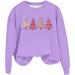 Yihaojia Holiday Shirt Women Christmas Tree Sweatshirt Teen Girls Cute Print Round Neck Pullover Tops Plus Size Xmas Blouse Purple Large - Buy Online on GoSupps.com