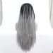 Shop Gradient Long Straight Front Lace Wig with Braids - International Shipping Available - Buy Online on GoSupps.com