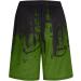 QUNPIU Men's Two-Piece Sport Suit Set - Green Fashion Print Shirt & Shorts - Size Medium - Buy Online on GoSupps.com