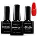 Morovan Top Coat & Base Coat 3PCS 10ML No Wipe Gel Matte Mirror Gel Nail Polish Base And Top Coat Quick Dry Long Lasting Gloss Clear Resin Polish Nail Art Glue LED Lamp Needed For Beginner at Home And Salon Use