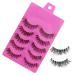 JUNGEN 5 pairs Artificial Eyelashes 3D False Eyelashes Reusable Artificial Eyelashes for Makeup Eyelashes