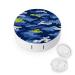 Abstract Geometric Camouflage Round Case For Contact Lens Kit Storage Box with Mirror Printed
