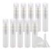 Zeoabsy 10 pieces empty plastic 3ml Matt transparent spray bottle small with fine fog spray pump bag ater -pump pum pumper perfumer paneling tabs set for water alcohol 2x funnel 3ml transparent