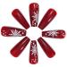Vatocu Christmas False Nails - Long Xmas Snowflakes Glitter Ballerina Press on Nails (24pcs) - Acrylic Stick on Nails for Women and Girls - Buy Online on GoSupps.com