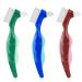 3 pieces of toothbrush hard prosthetic toothbrush prosthesis brush denture brush with double -headed duplicate brush toothbrush for prostheses for cleaning prostheses oral care (3 colors)