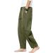 YAOBAOLE Men's Army Green Cotton Linen Harem Pants with Pockets - Casual Comfort for International Shipping - Buy Online on GoSupps.com
